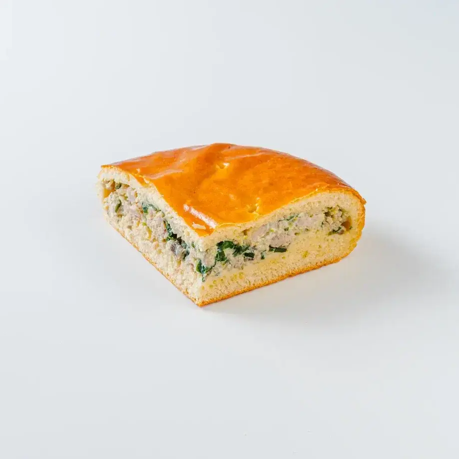 Пирог с курицей, грибами и шпинатом 1/4